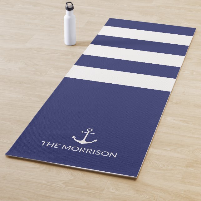 Name des Schiffes: blaue, weiße Streifen Yogamatte (Beispiel)