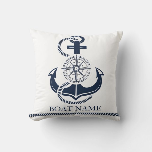 Name des Schiffes Blue Anchor Kissen (Vorderseite)