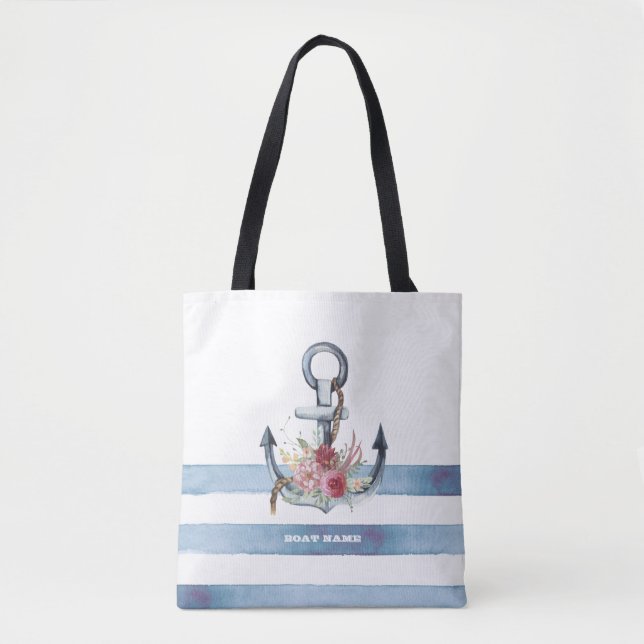 Name des Schiffes, Blume des Ankerbetts Streifen Tasche (Vorderseite)