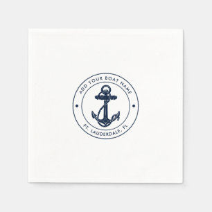Name des Schiffes der Nautischen Marine Blue Ancho Serviette