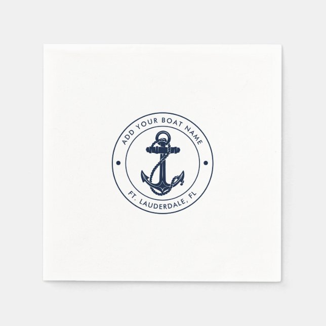 Name des Schiffes der Nautischen Marine Blue Ancho Serviette (Vorderseite)