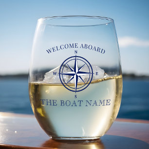 Name des Schiffes der Rose Nautic Compass Weinglas Ohne Stiel
