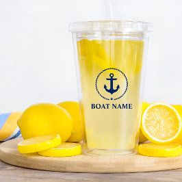 Name des Schiffes des Ankerschiffs Acryltrinkbecher