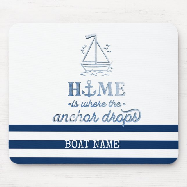 Name des Schiffes,Name des Anchor Sea Marine blau  Mousepad (Vorne)