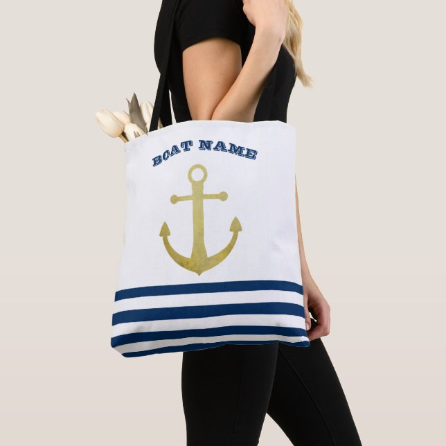 Name des Schiffes, Name des Gold Anchors Blaue Str Tasche (Von Nahem)