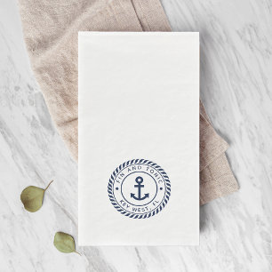 Name des Schiffes Nautic Navy Blue Anchor Serviette