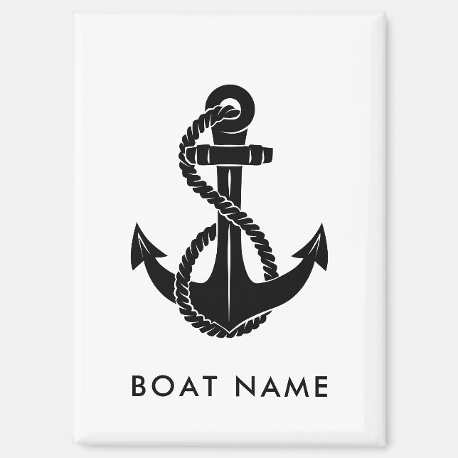 Name des Schiffes Nautical Anchor Beach House Cust Magnet (Vorderseite)