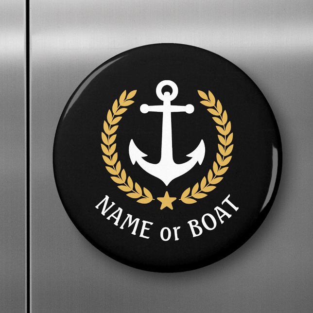 Name des Schiffes Nautical Anchor Gold Style Laure Magnet (Von Creator hochgeladen)