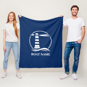 Name des Schiffes Nautical Classic Lighthouse Navy Fleecedecke