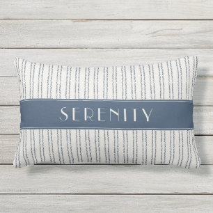 Name des Schiffes Nautical Pinstripe Navy Außenpo Kissen Für Draußen