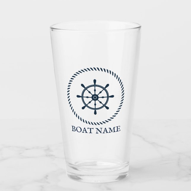Name des Schiffes Navy Blue Glas (Vorderseite)