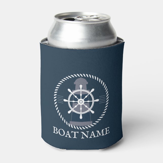 Name des Schiffes Navy Blue Nautic Dosenkühler (Kanne Vorderseite)