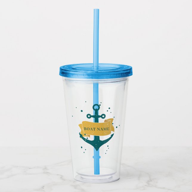 Name des Schiffes Personalisiert Acryltrinkbecher (Vorderseite)