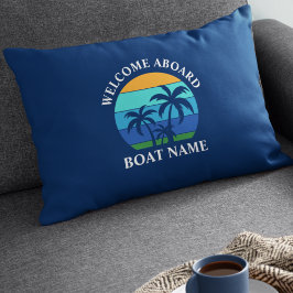 Name des Schiffes Sun Palm Tree Willkommen an Bord Dekokissen