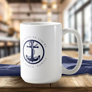 Name des Schiffes und Anchor Navy-ID619 Kaffeetasse