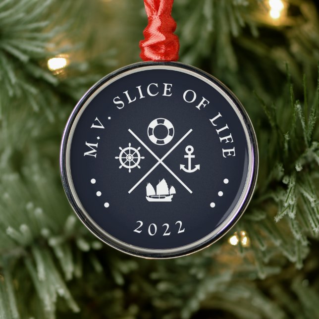 Name des Schiffes und des Schiffes Ornament Aus Metall (Baum)
