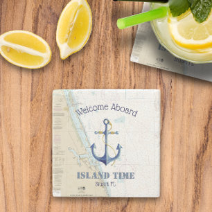 ⚓ Name des Schiffes Willkommen an Bord Florida Nau Steinuntersetzer