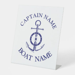 Name des Schiffskapitäns Marine Seemann Sockelschild
