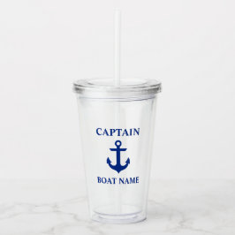 Name des Schiffskapitäns Nautical Anchor Acryltrinkbecher