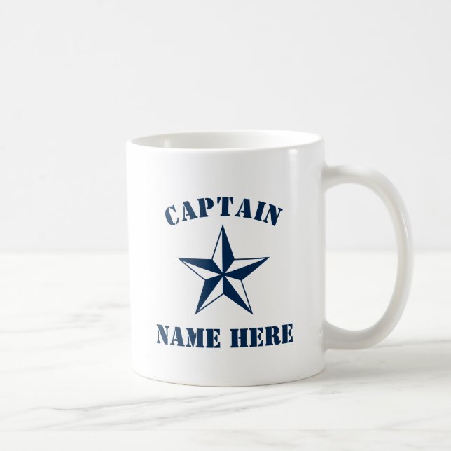 Name des Schiffskapitäns personalisiert Kaffeetasse (Rechts)