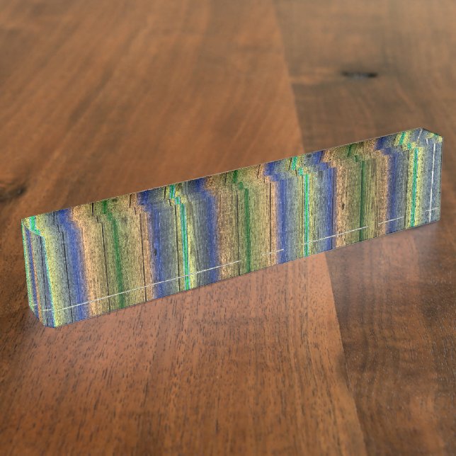 Name des Schreibtisches Teller blau und grün Namensplakette (Seite)