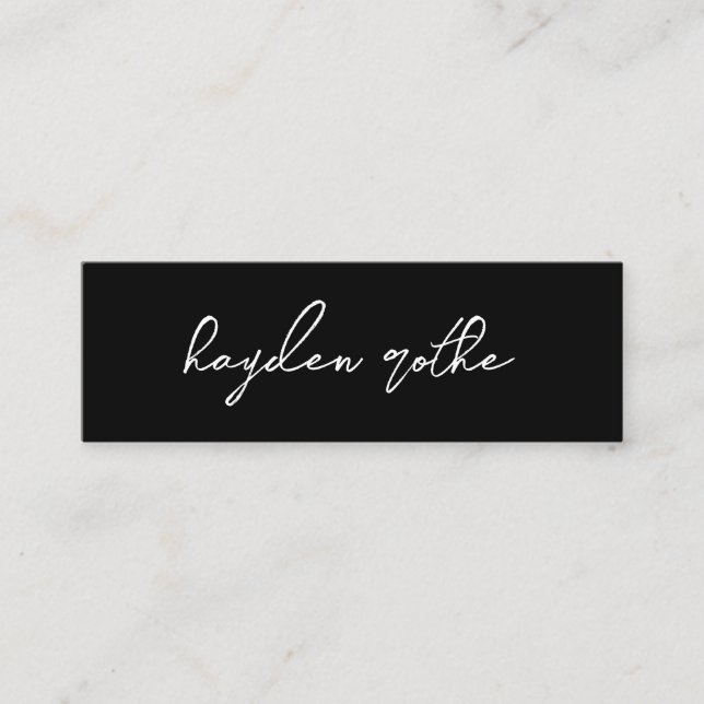 Name des Schriftartes für Minimalistische schwarze Mini Visitenkarte (Vorderseite)