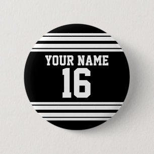 Name des Schwarz-weißen Teams Jersey Button