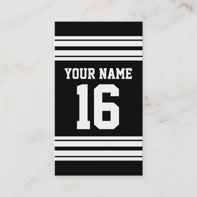 Name des Schwarz-weißen Teams Jersey Visitenkarte (Vorderseite)