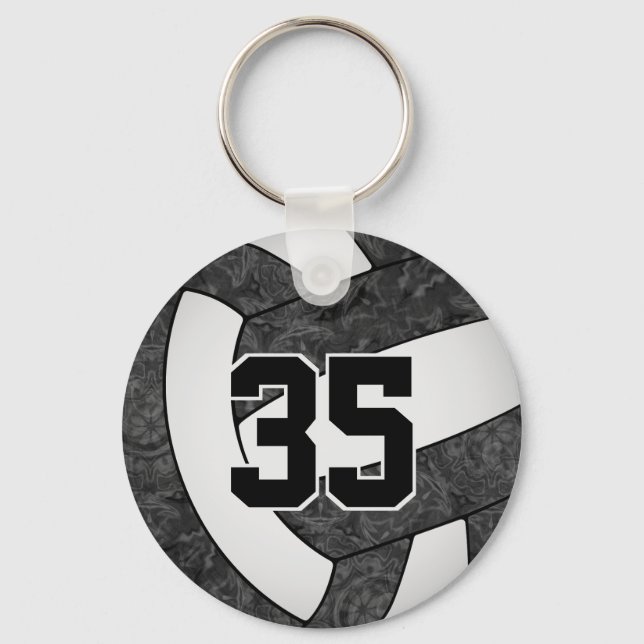 Name des Schwarz-weißen Volleyball Schlüsselanhäng Schlüsselanhänger (Vorderseite)
