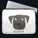 Name des schwarzen Labradors Retriever Laptopschutzhülle<br><div class="desc">Ein lustiger Black Labrador Retriever Hund,  der dich zum Lächeln bringt. Ändern oder entfernen Sie den Namen,  der angepasst werden soll. Originelle Kunst von Nic Squirrell.</div>