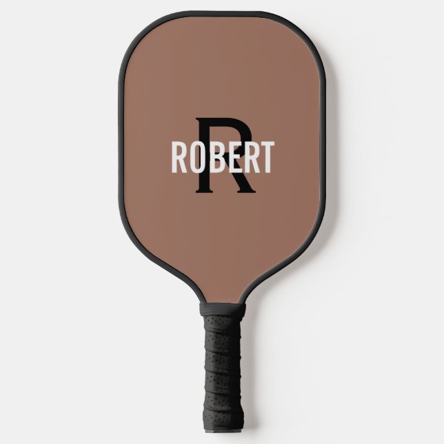 Name des schwarzen Monogramms Pickleball Schläger (Vorderseite)