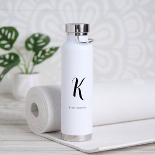 Name des Schwarzweißmonogramms Trinkflasche