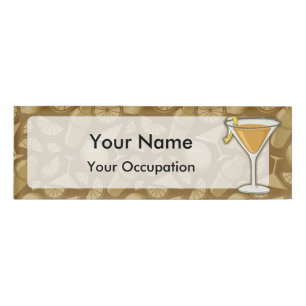 Name des Sidecar Cocktails Namenschild