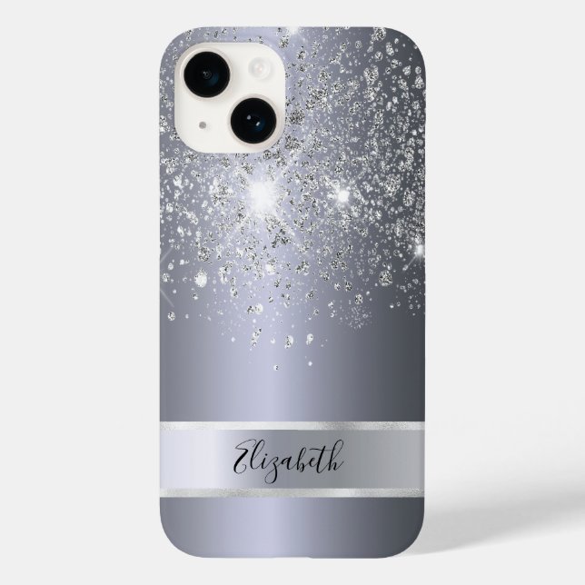 Name des Silver Glitzer Case-Mate iPhone 14 Hülle (Rückseite)