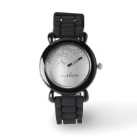 Name des Silver Glitzer Sparkle Glam Metal Monogra