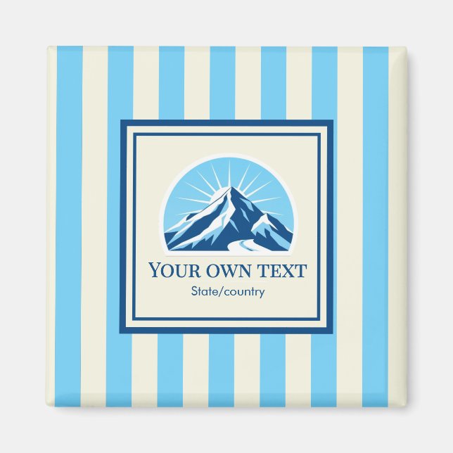Name des Skigebiets Striped Mountain Magnet (Vorne)