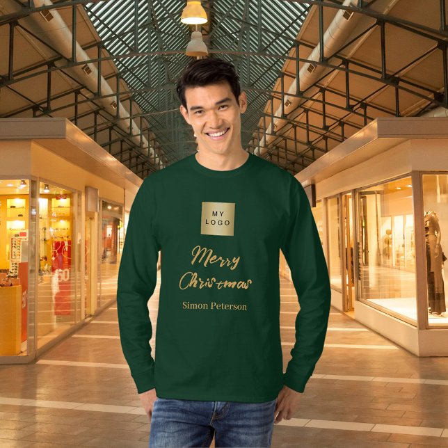 Name des Smaragdgoldene Weihnachtslogos T-Shirt (Von Creator hochgeladen)