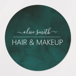 Name des Smarald Aquarell Monogram Etiketten