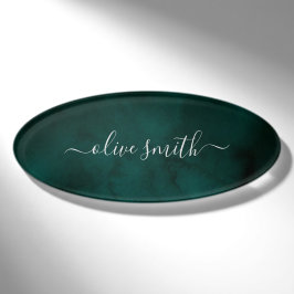 Name des Smarald Aquarell Monogram Namenschild