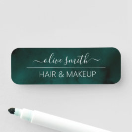 Name des Smarald Aquarell Monogram Namensschild