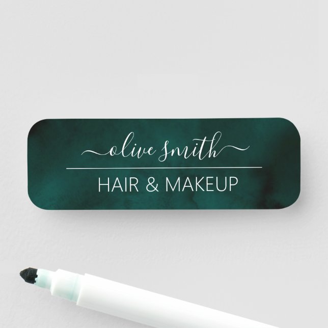 Name des Smarald Aquarell Monogram Namensschild (Beispiel)