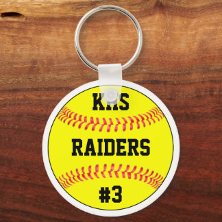 Name des Softballteams, Briefe und Spielernummer Schlüsselanhänger