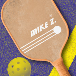 Name des Spielers auf dem alten Tan-Pickleball-Pad Pickleball Schläger