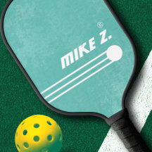 Name des Spielers auf dem Aquamarinen Pickleball-P