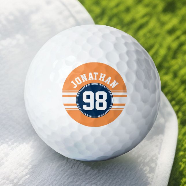 Name des Sports Jersey Blue und Orange Stripes Golfball (Custom Golf Balls)