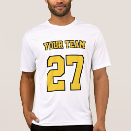 Name des Sportteams: Fett gelber Text T-Shirt