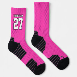 Name des Sportteams Pink Basketball Socken