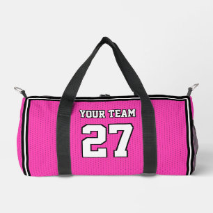 Name des Sportteams Rosa weiße Stelle Duffle Bag