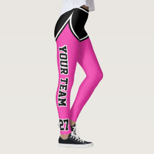 Name des Sportteams Schwarz Pink Dot Shorts Leggings
