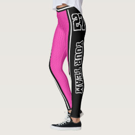 Name des Sportteams schwarz, rosa gestrichen Leggings